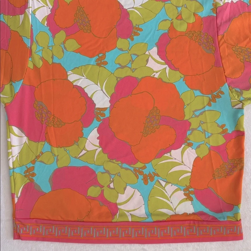 Trina Turk | Playa De Flor Tropical Floral Print Tunic Coverup Mini Dress (M) - Picture 15 of 16